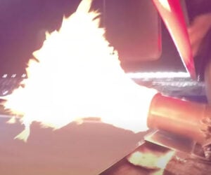 V12 Ferrari Spits Flames