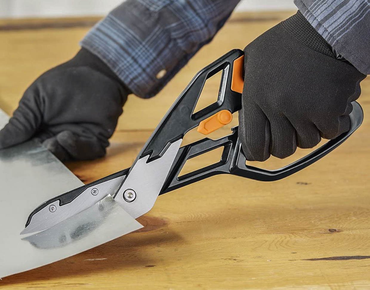 Fiskars PowerArc Tin Snips Slice Through Metal Like Butter