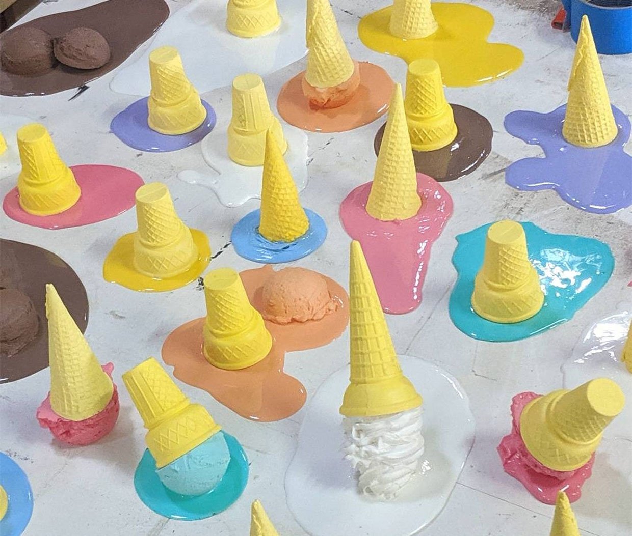 Melted Puddle Ice Cream Cones