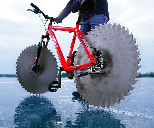 Saw Blade Bicycle on Ice