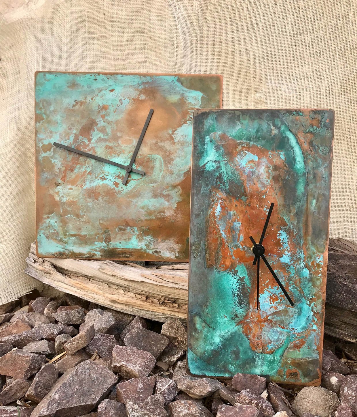 Arizona Copper Patina Clocks
