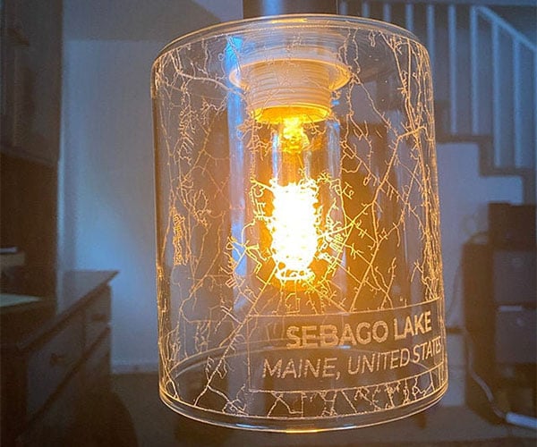 Map on Glass Lamps