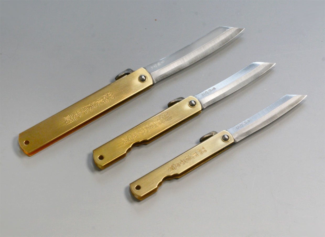Higo no Kami Brass Pocket Knives