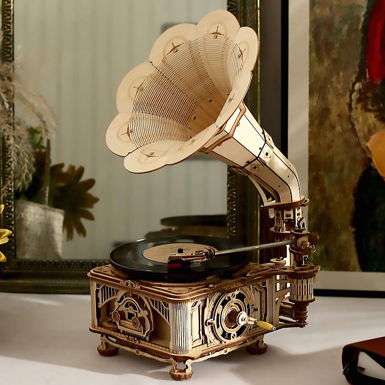 ROKR Wooden Gramophone Kit
