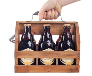 Wood Beer Bottle Caddy