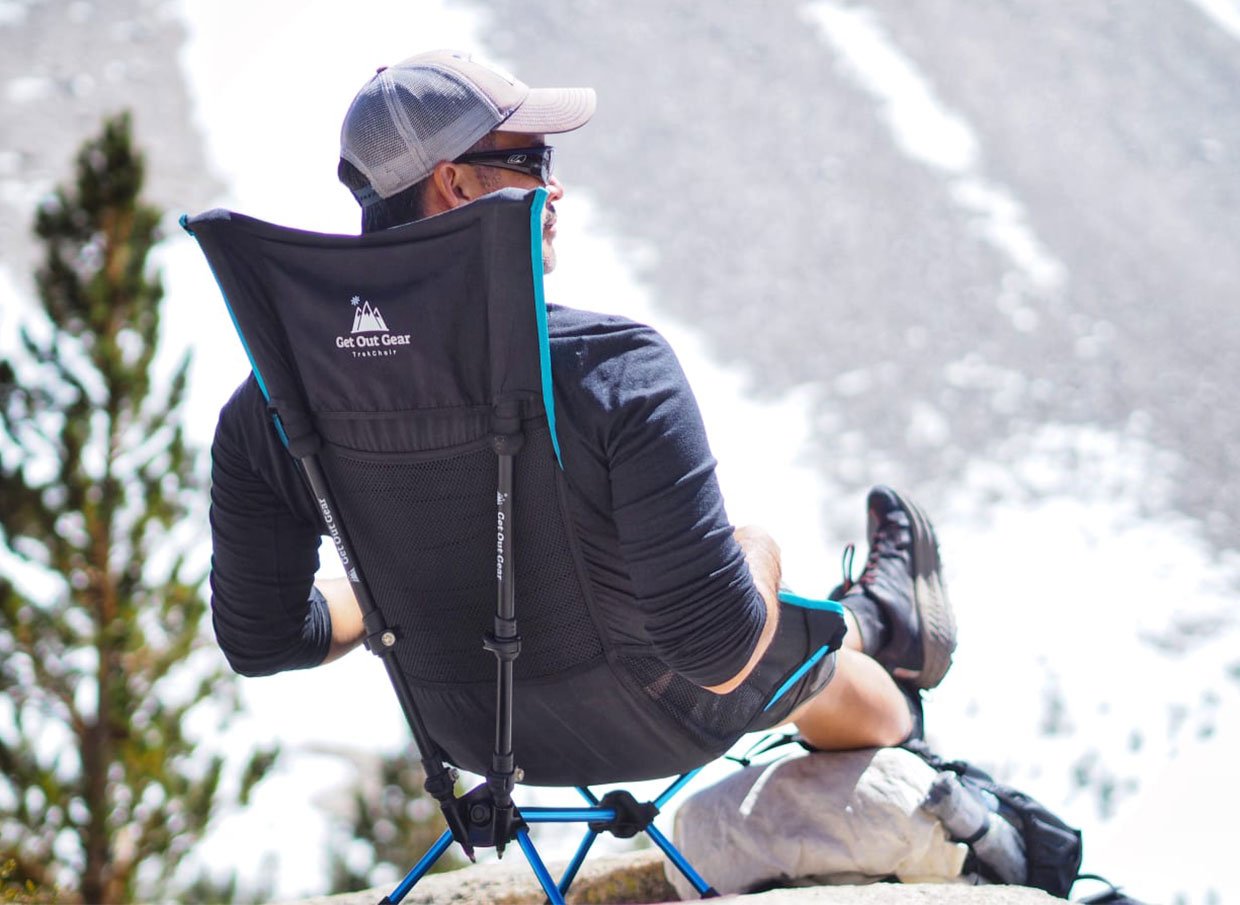 The TrekChair Turns Trekking Poles into a Camping Chair