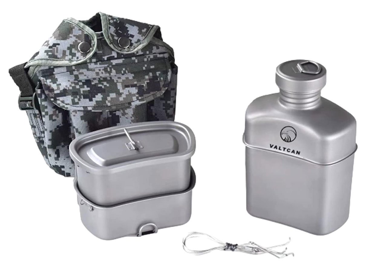 Valtcan Titanium Military Canteen + Mess Kit
