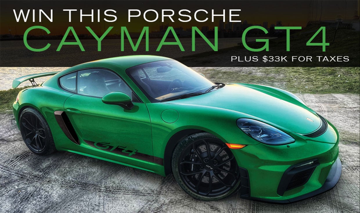 Win a 2021 Porsche 718 Cayman GT4