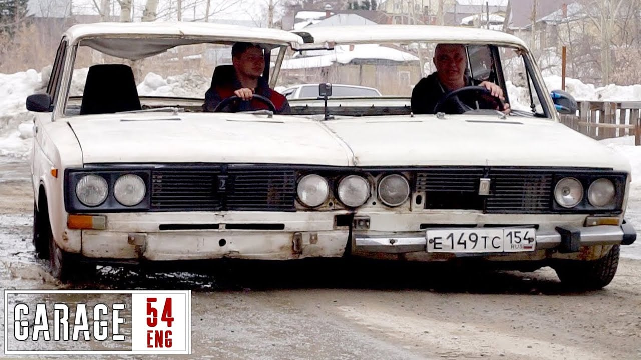 These Madmen Turned Two Ladas into a Doublewide Car with Two Steering