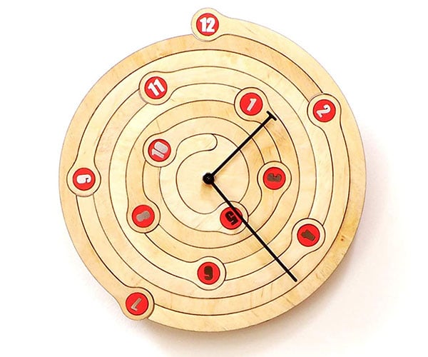 Wood Spiral Clock