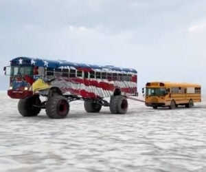 Big Bus Tows Little Bus