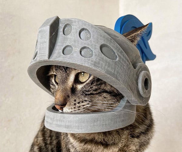 3D-Printed Cat Helmets