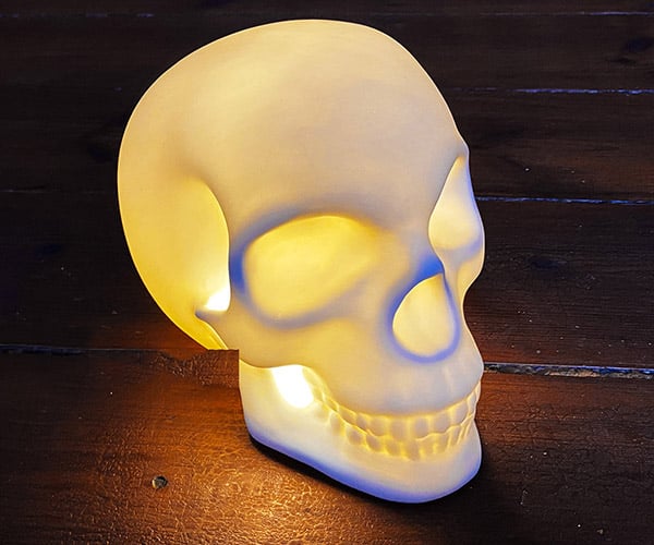 Ceramic Skull Lamp