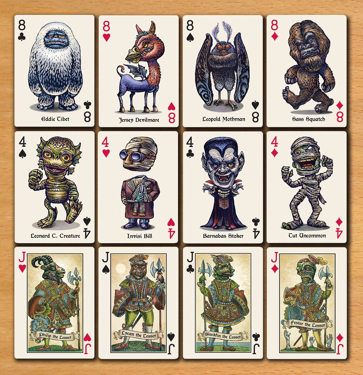 Creepy Creatures Playing Cards