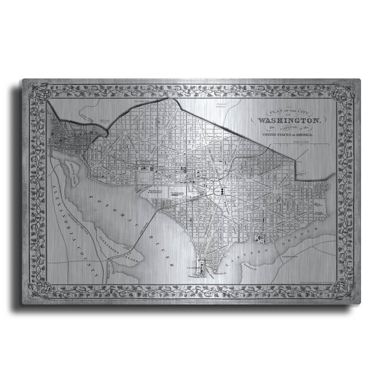 Antique Metal Wall Maps
