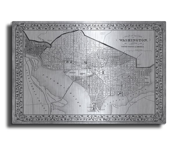 Antique Metal Wall Maps