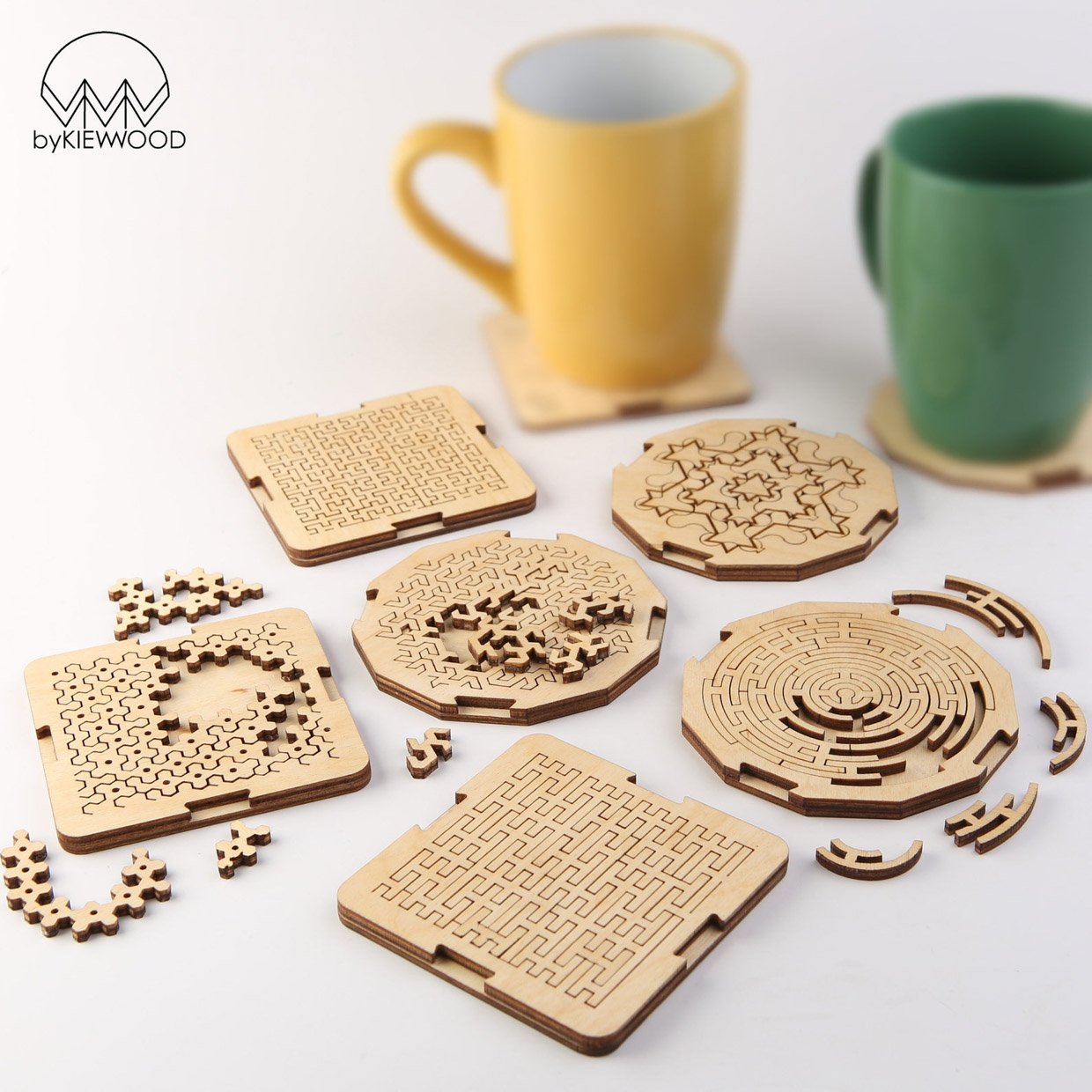 Fractal Jigsaw Puzzle Coasters
