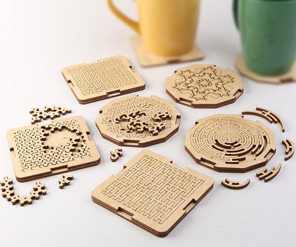 Fractal Jigsaw Puzzle Coasters