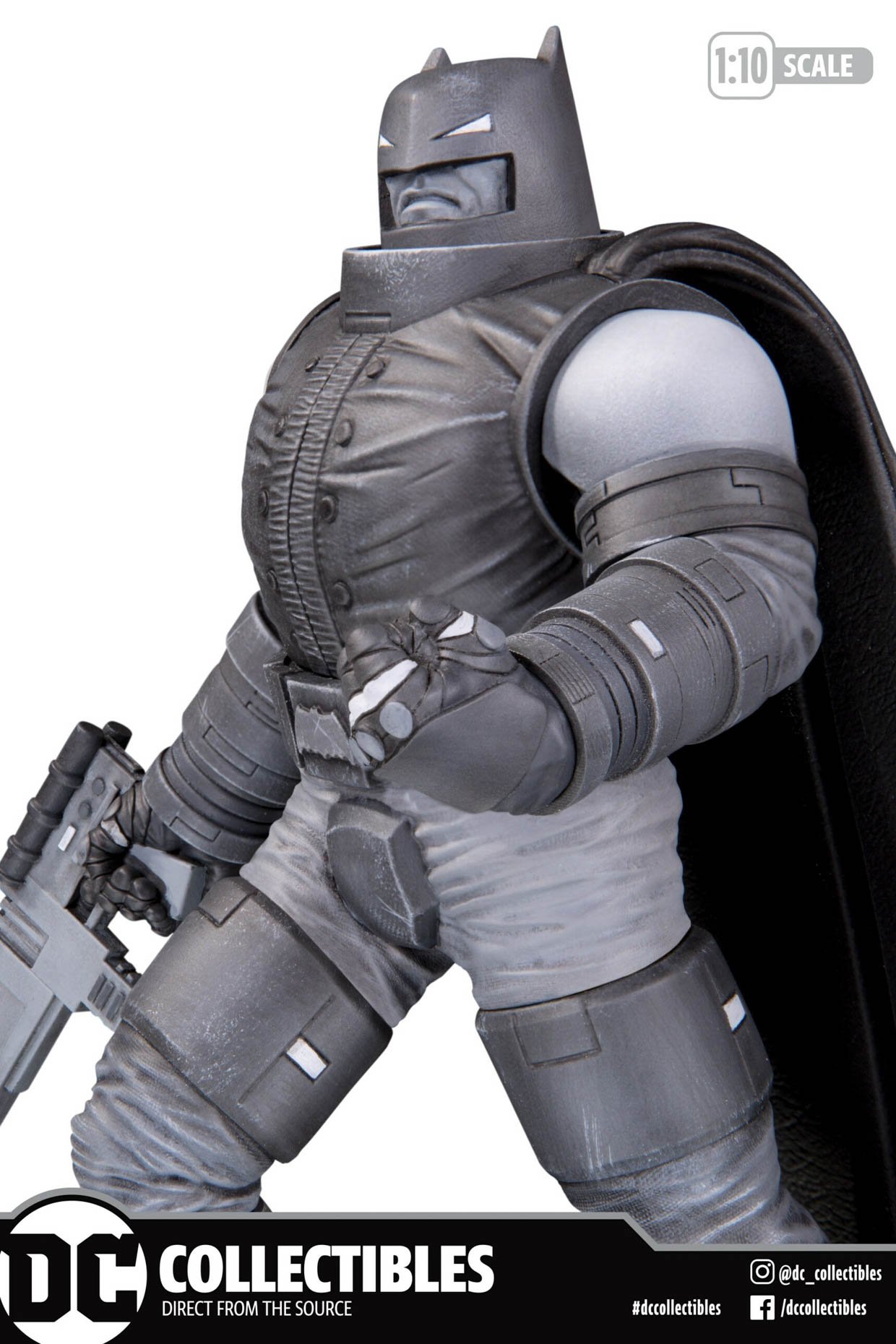 Armored Black and White Batman Statue