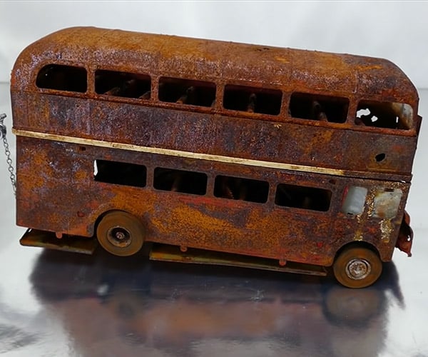 Restoring a Rusty Double-Decker Bus Toy