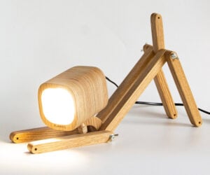 Wooden Dog Lamp