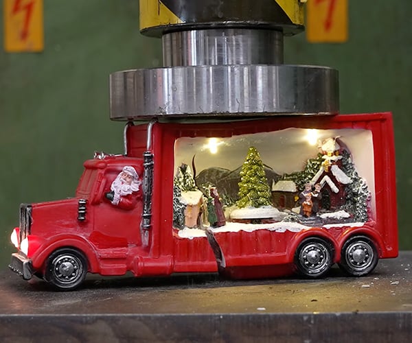 Hydraulic Press vs. Christmas