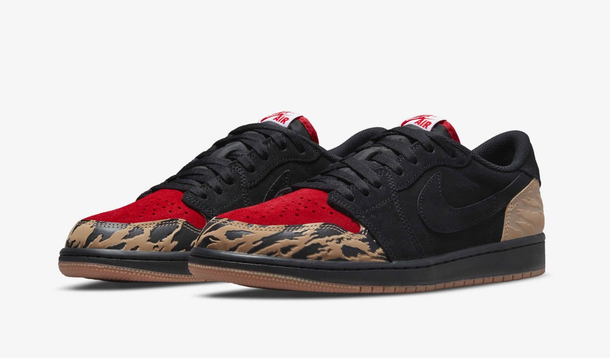 Nike Air Jordan 1 Low x SoleFly Black and Sport Red Sneakers Go Wild