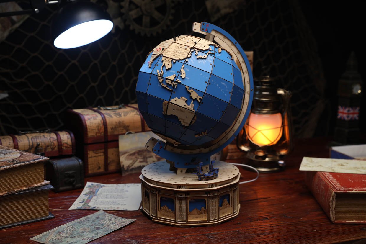 Wooblock Wooden Globe Model