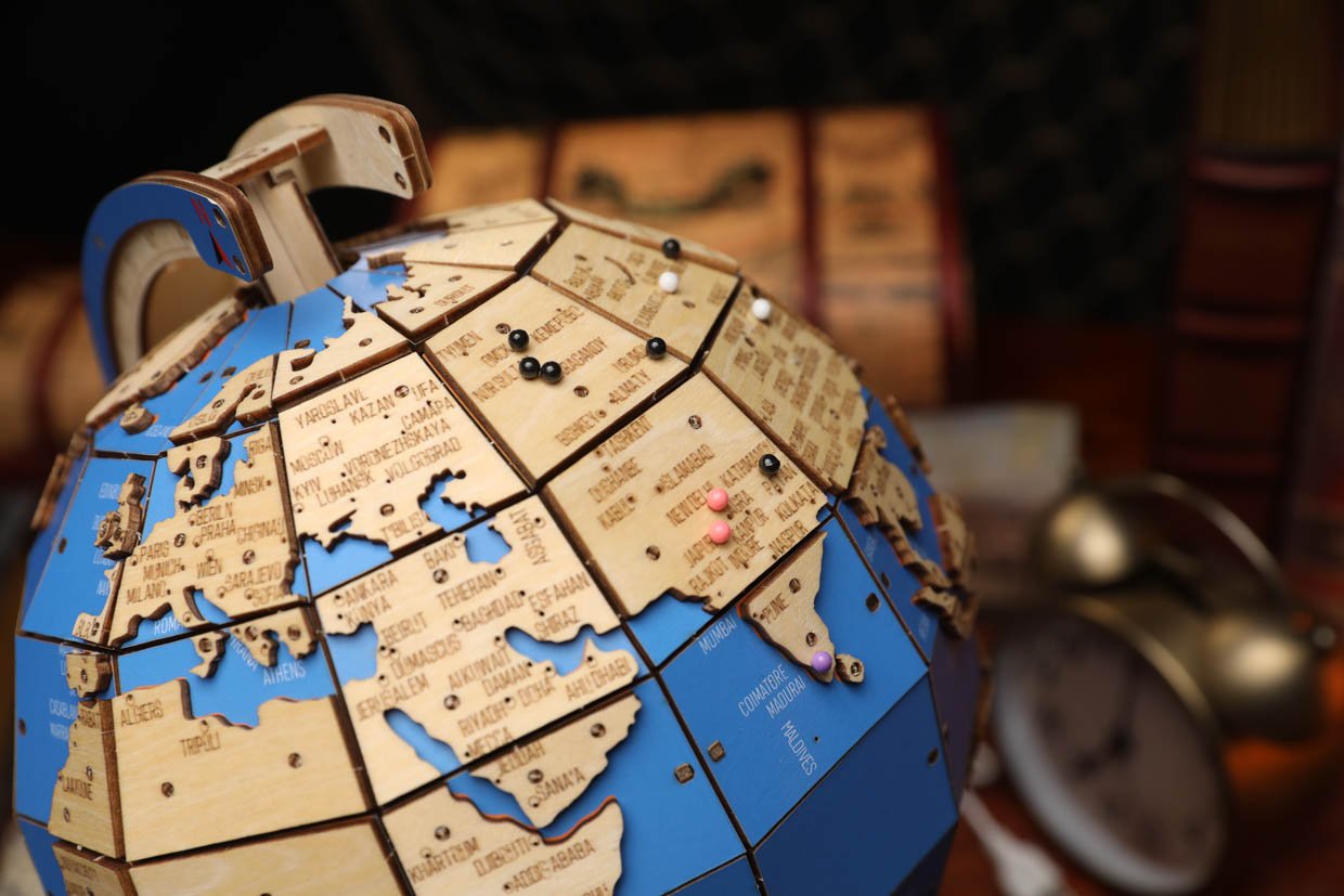 Wooblock Wooden Globe Model