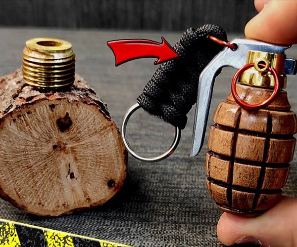Carving a Wooden Hand Grenade