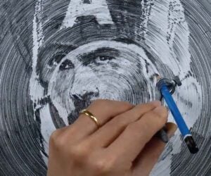 Drawing and Erasing Portraits with a Compass