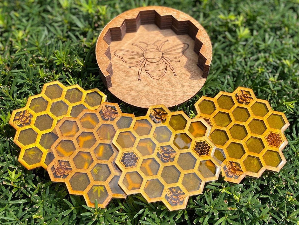 Hexagon Honeycomb Coasters