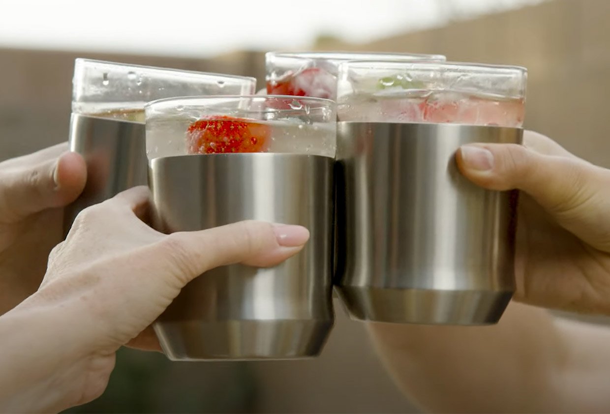 Elevated Craft Hybrid Cocktail Glass in Stainless Steel