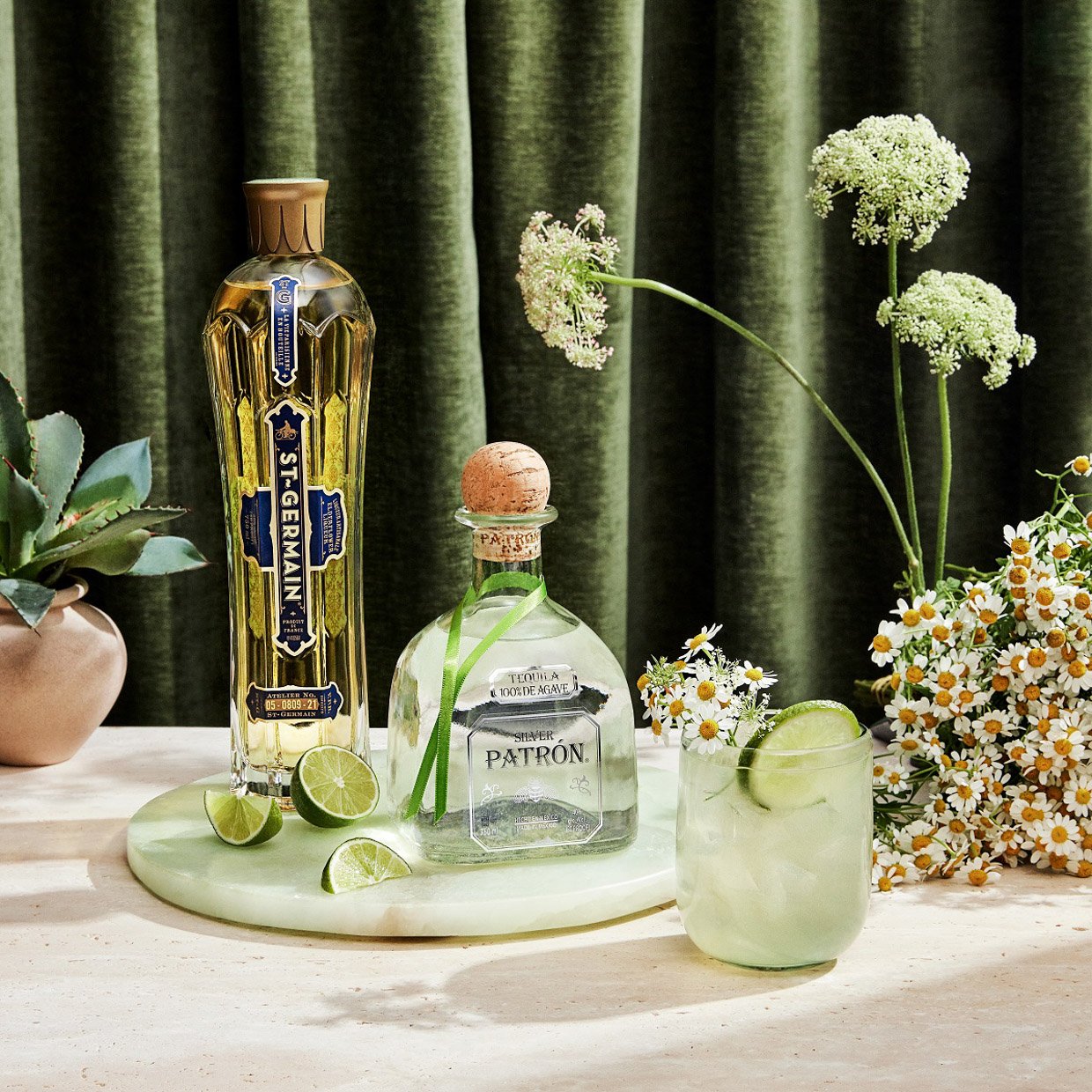 Patron x St. Germain Floral Margaritas