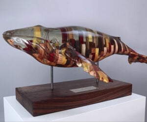 Carving a Wood + Resin Whale Sculpture