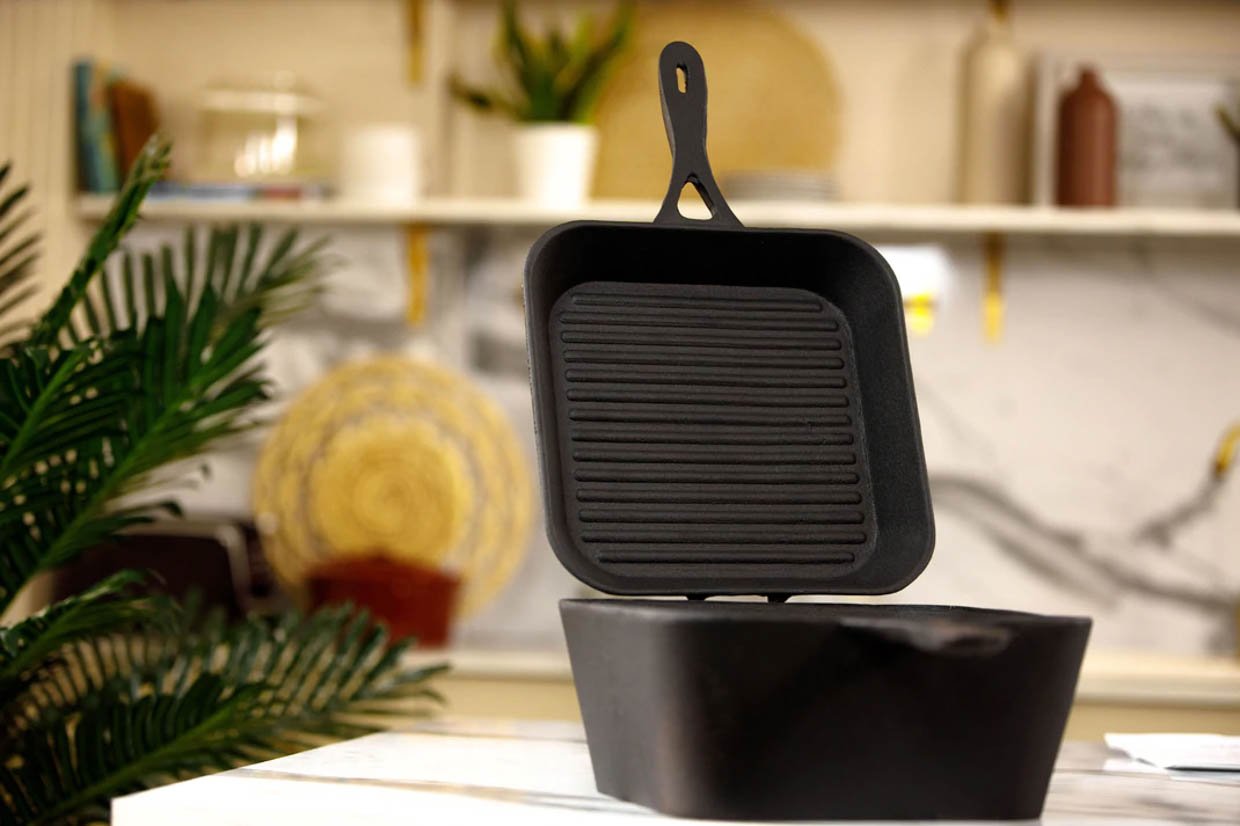 Cast Iron Sausage Pot, Square Baking Pan, Suitable For Kitchen And