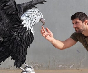 Sculpting an Eagle from Tires, Foam, and Steel