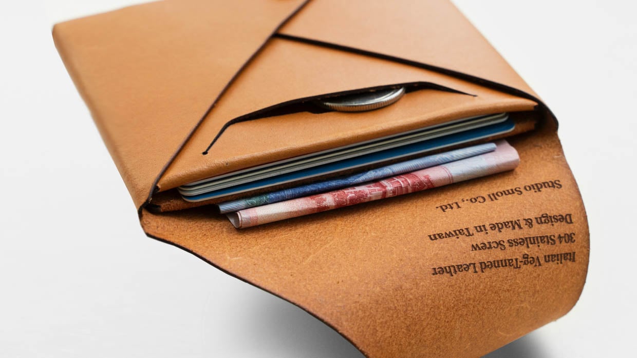 Smoll DIY Assembly, Envelope, Compact Wallet, European Veg-Tanned Leather,  Eco-Friendly, Innovative Origami Design, Coin/Card/Bill/ID Holder, MIT