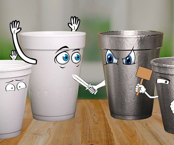 Casting Styrofoam Cups from Metal