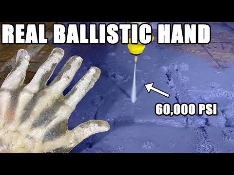 Ballistic Gel vs 60,000 PSI Waterjet 