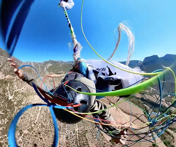 Insane Paragliding Close Call