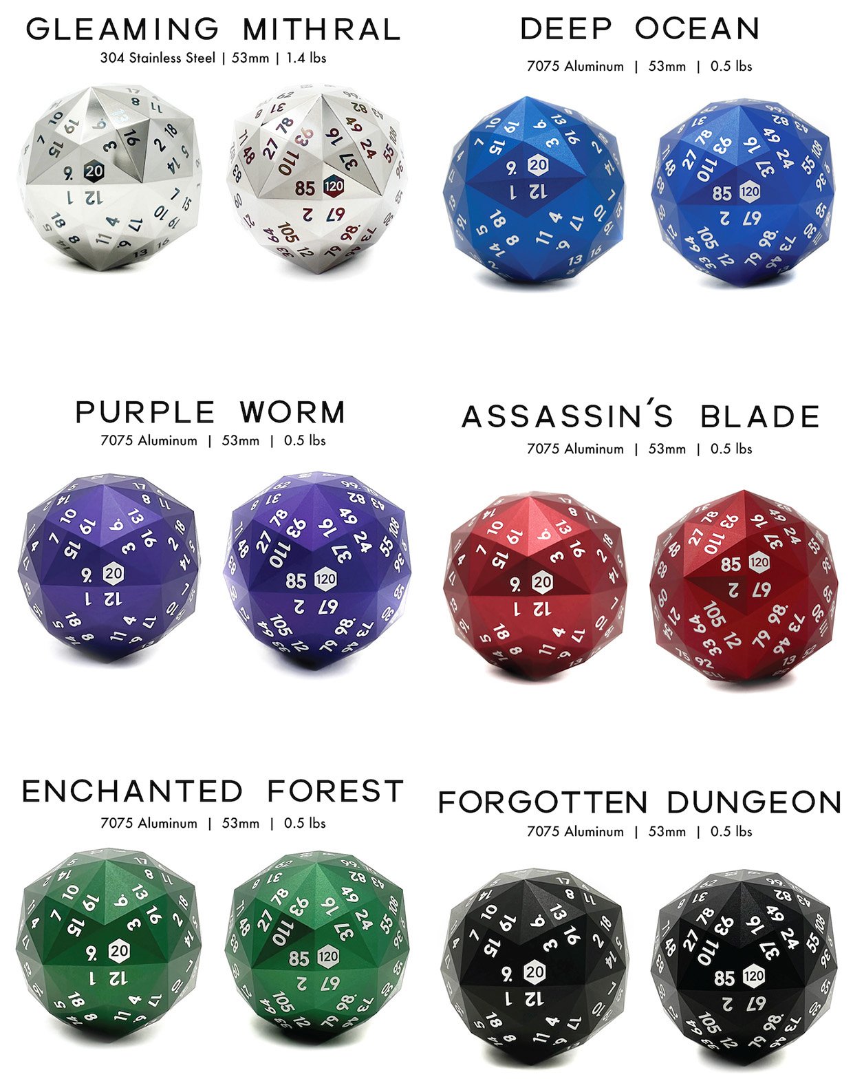 120-Sided Metal Dice