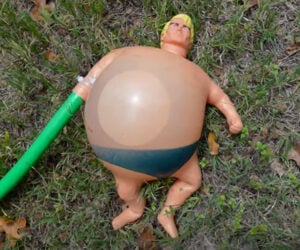 Exploding Stretch Armstrong in Slow Motion