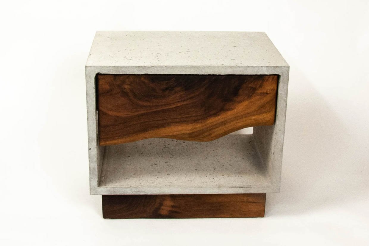 The Base Concrete + Wood Nightstand