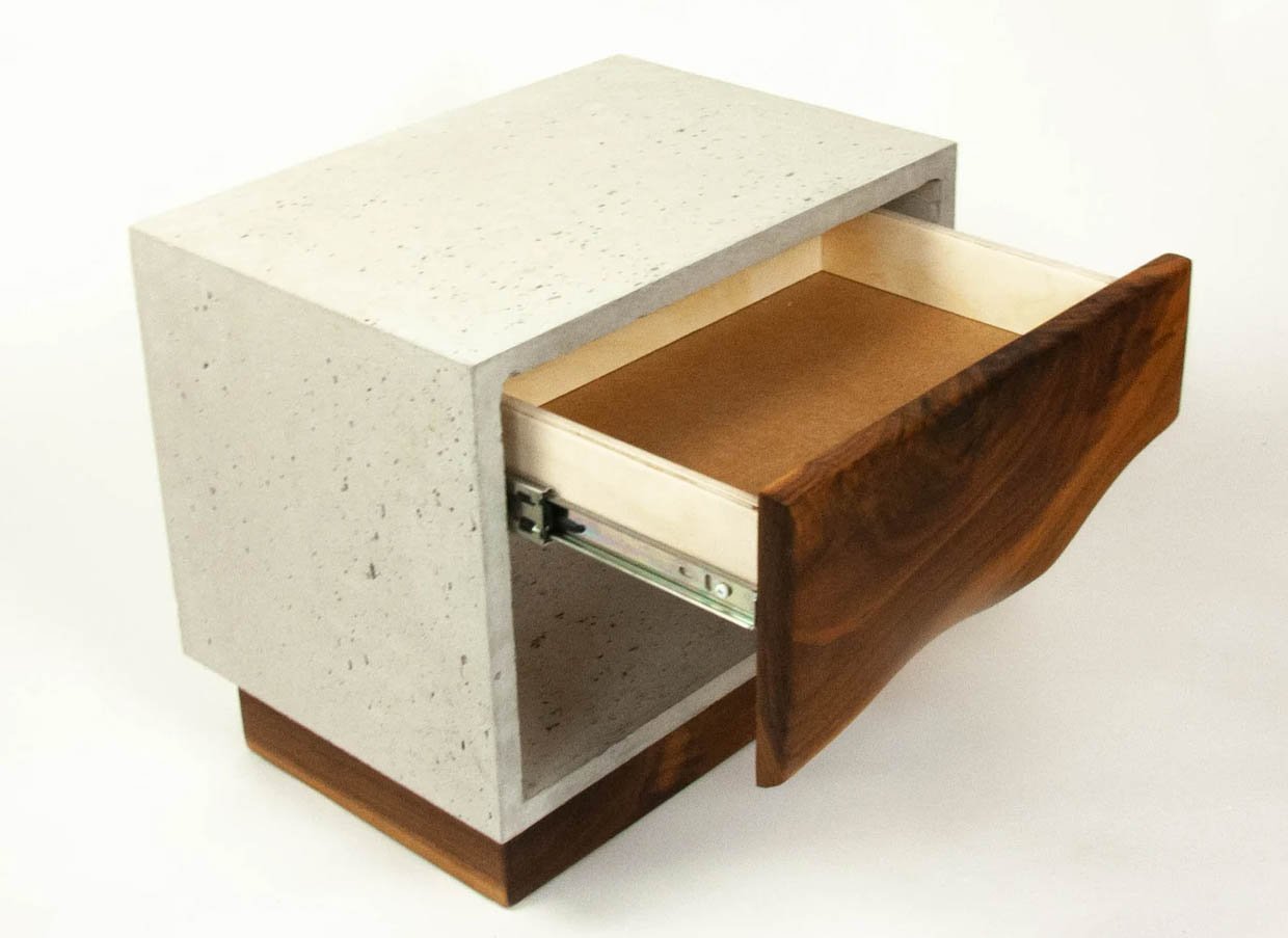 The Base Concrete + Wood Nightstand