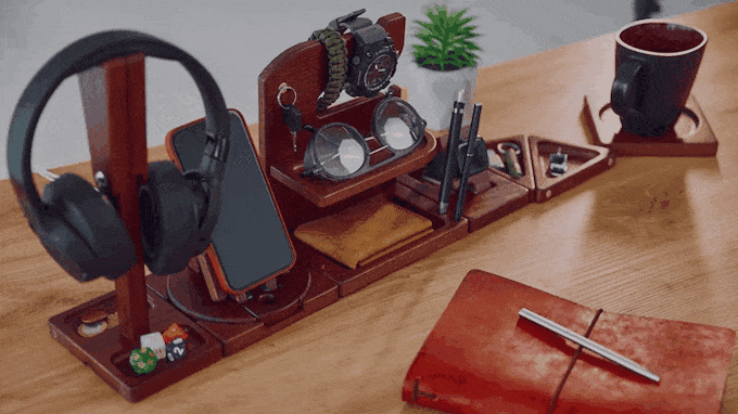 Deskinator Modular Wooden Desk Organizer