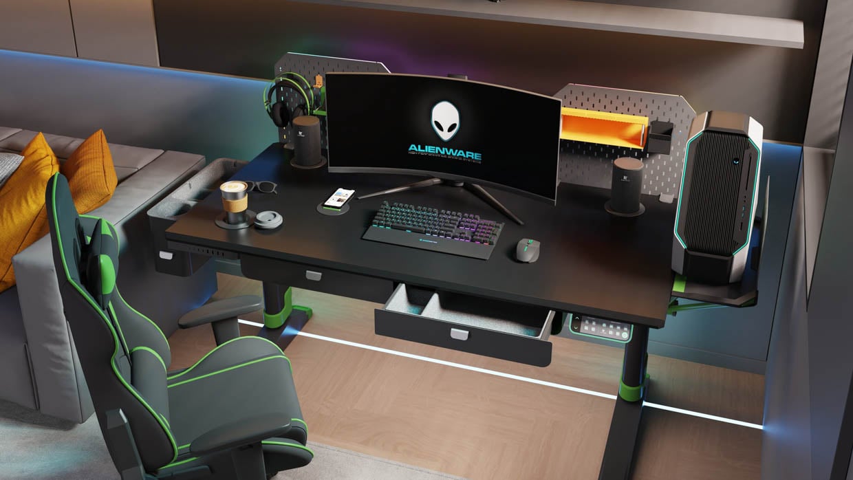 The CyberOne Gaming Desk: A Tech- and Storage-Heavy Design - Core77