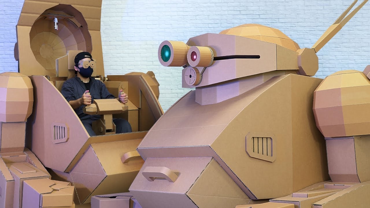This Guy Built a Cardboard Scopedog Mech He Can Sit Inside of