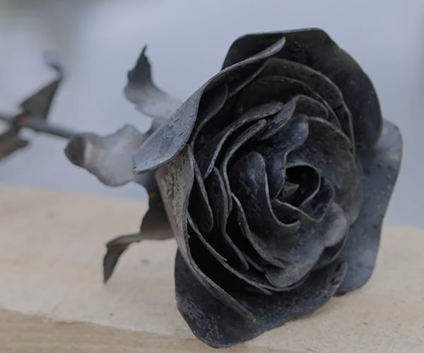 Making a Blacksmith Rose at Maker Camp