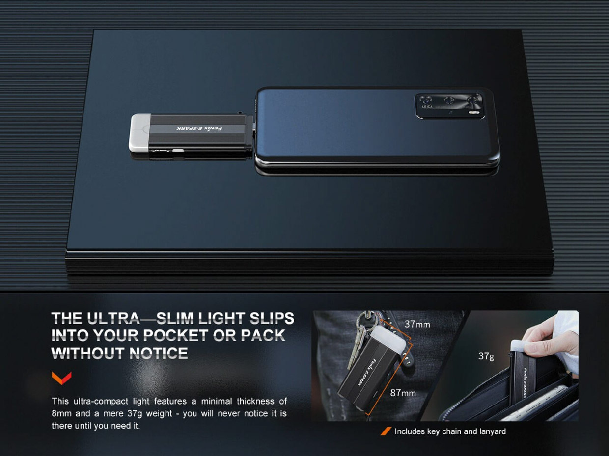 Fenix E-Spark Slim Flashlight + Power Bank